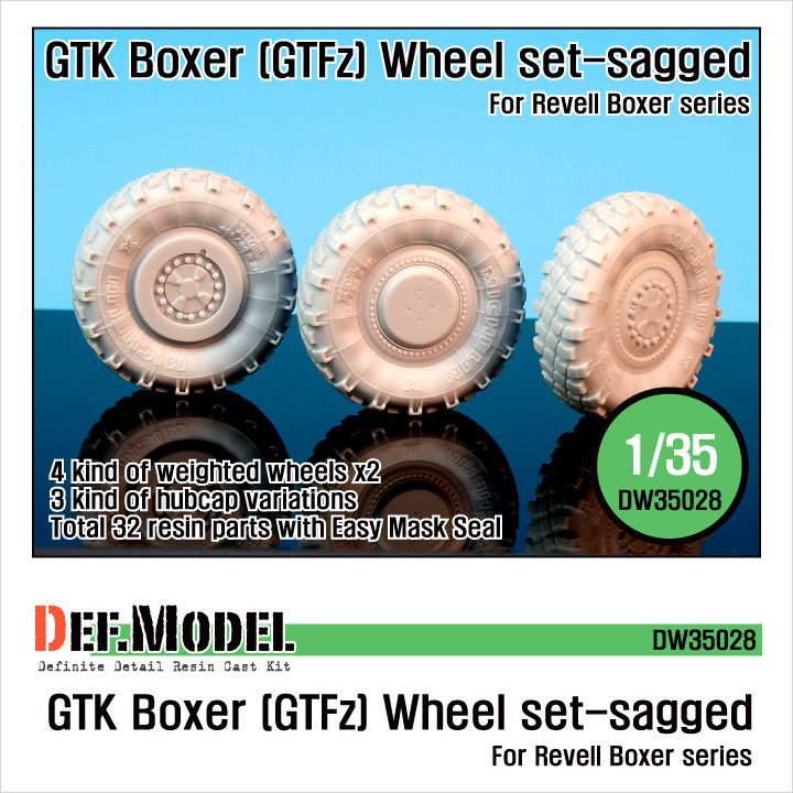 1:35 GTK Boxer (GTFz) Sagged Wheel set (for Revell 1:35 )
