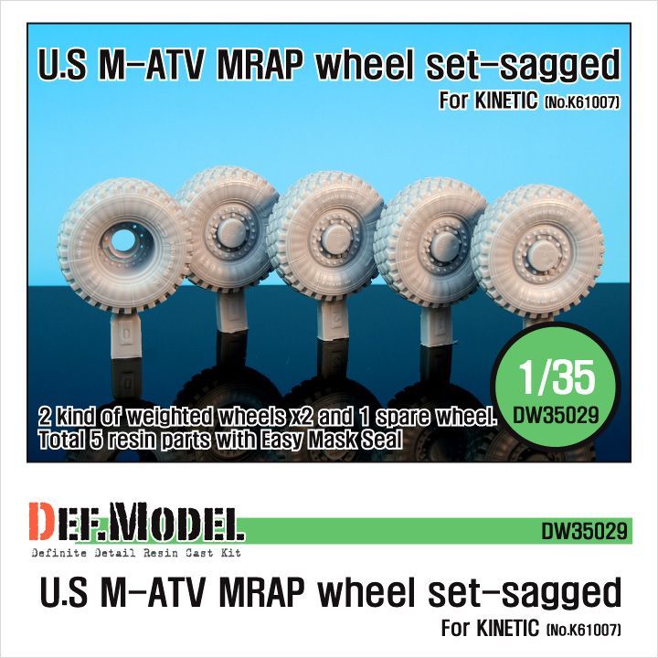 1:35 U.S M-ATV Sagged wheel set (for Kinetic 1:35 )