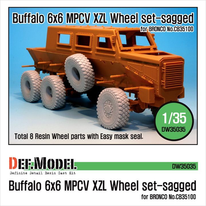 1:35 Buffalo 6x6 MPCV Mich. XZL Sagged Wheel set(for Bronco 1:35 )