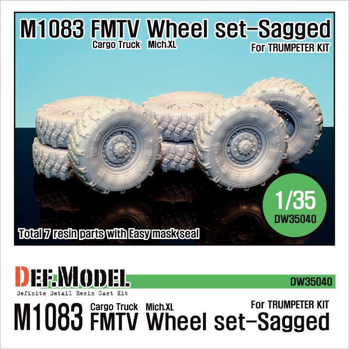 1:35 US M1083 FMTV Truck Mich.XL Sagged Wheel set (for Trumpeter 1:35 )
