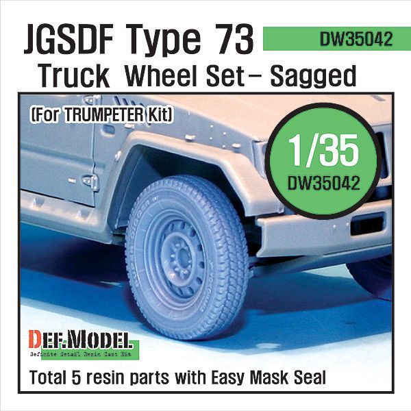 1:35 JGSDF Type 73 Light Truck Sagged Wheel set (for Trumpeter 1:35 )