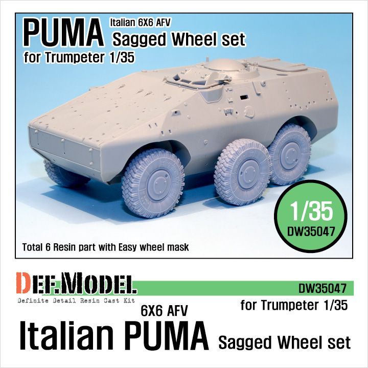 1:35 Italian PUMA 6X6 AFV Sagged Wheel set (for Trumpeter 1:35 )