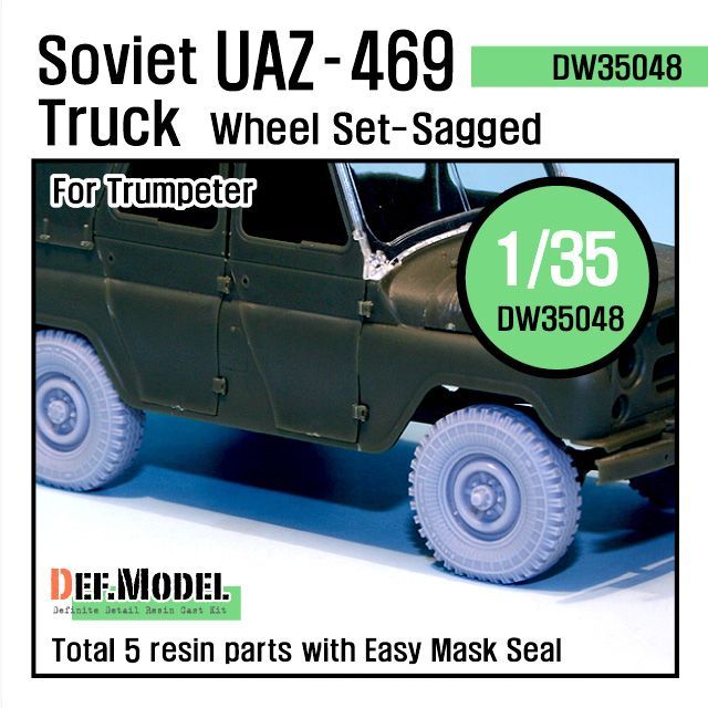 1:35 Soviet UAZ-469 Sagged Wheel set (for Trumpeter 1:35 )