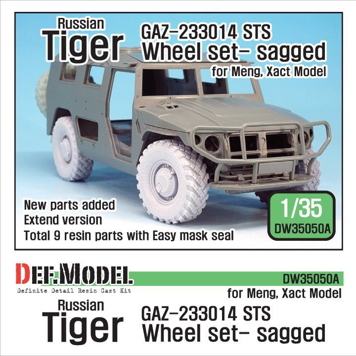 1:35 GAZ-233014 STS Tiger Sagged Wheel set (for Meng,Xact 1:35 )