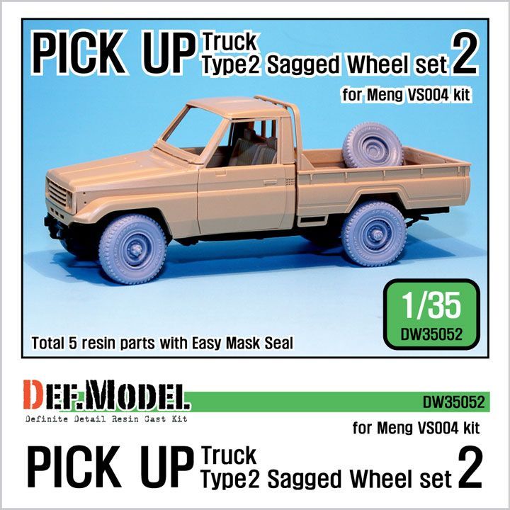 1:35 Pick up truck Type 2 Sagged Wheel set 2 (for Meng VS004 1:35 )