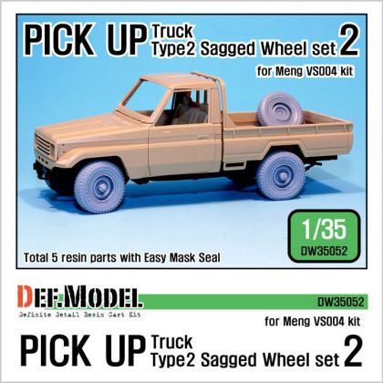 1:35 Pick up truck Type 2 Sagged Wheel set 2 (for Meng VS004 1:35 )