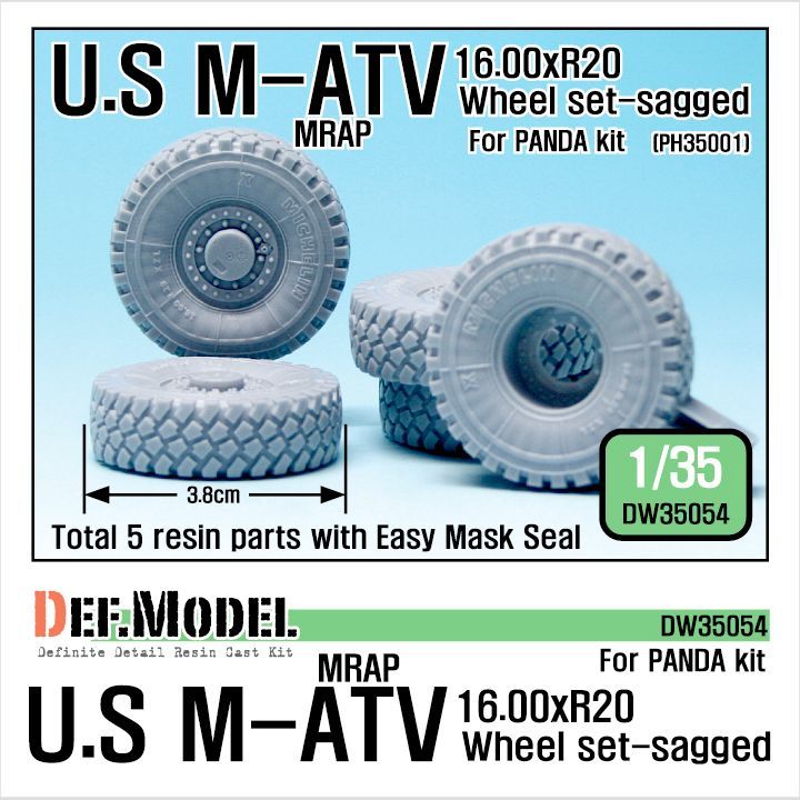 1:35 US Army M-ATV 'Big' Sagged Wheel set (for Panda 1:35 )