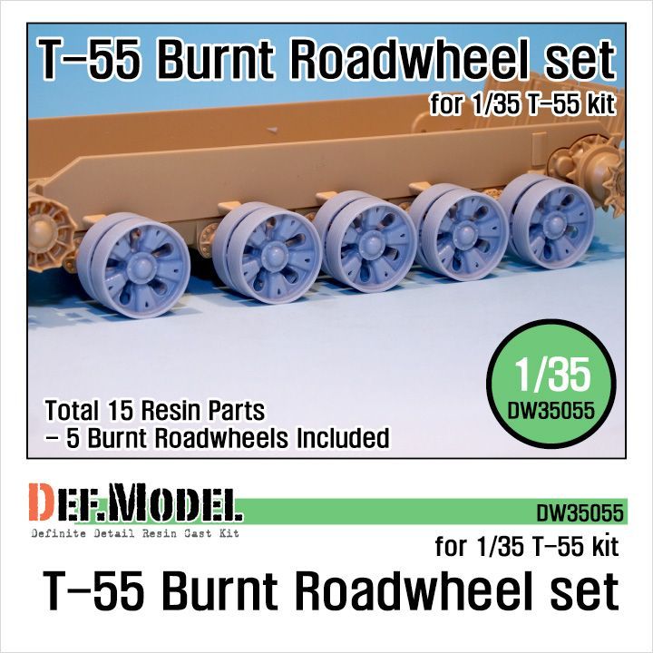 1:35 T-55 Burnt roadwheel set (for T-55 kit 1:35 )
