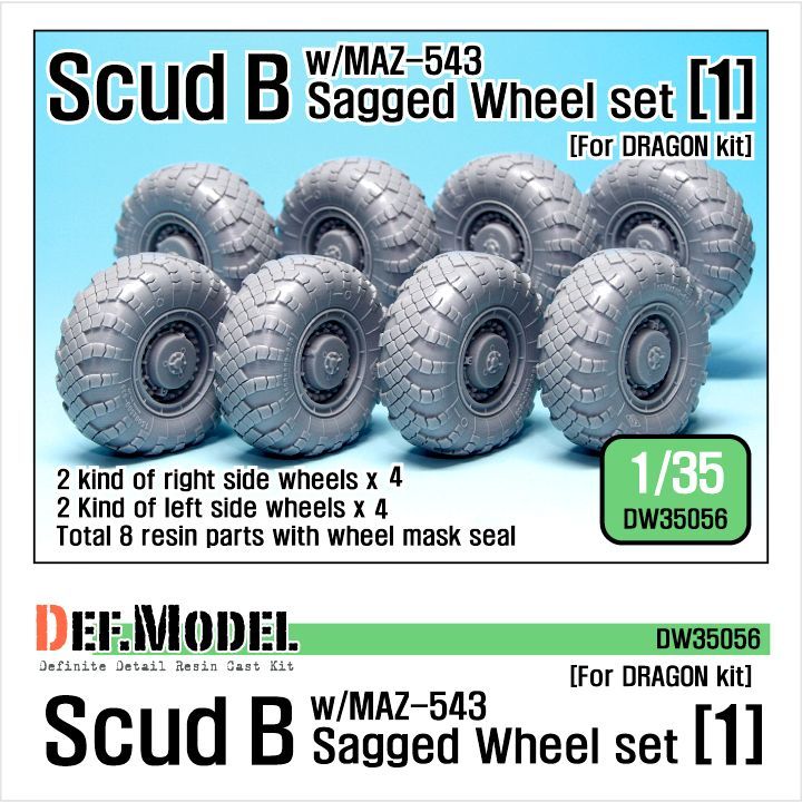 1:35 Scud B w/MAZ-543 Sagged Wheel set 1 (for Dragon 1:35 )