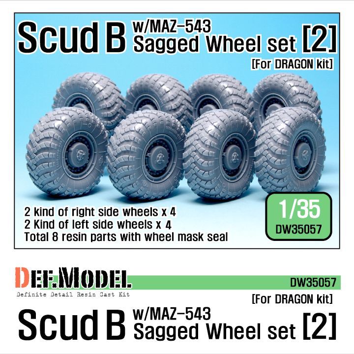 1:35 Scud B w/MAZ-543 Sagged Wheel set 2 (for Dragon 1:35 )