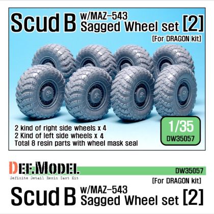 1:35 Scud B w/MAZ-543 Sagged Wheel set 2 (for Dragon 1:35 )