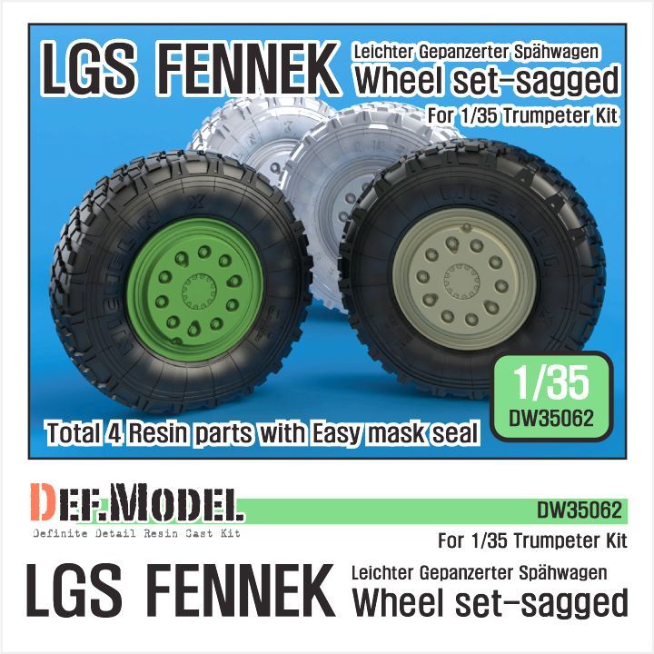 1:35 German LGS Fenneck Sagged Wheel set (for Trumpeter 1:35 )