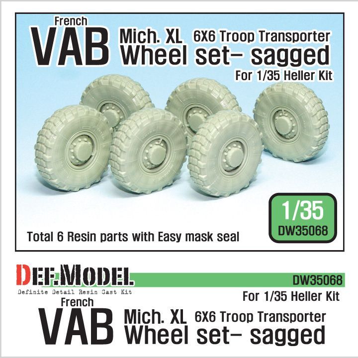 1:35 French VAB Sagged Wheel set 1-Mich. XL (for Heller 1:35  6 wheel included)