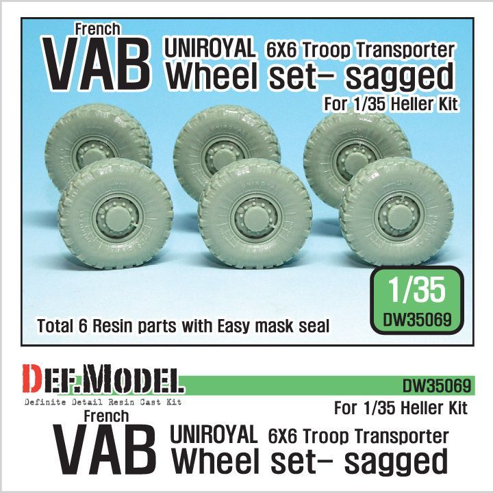 1:35 French VAB Sagged Wheel set 2-Uniroyal (for Heller 1:35  6 wheel included)