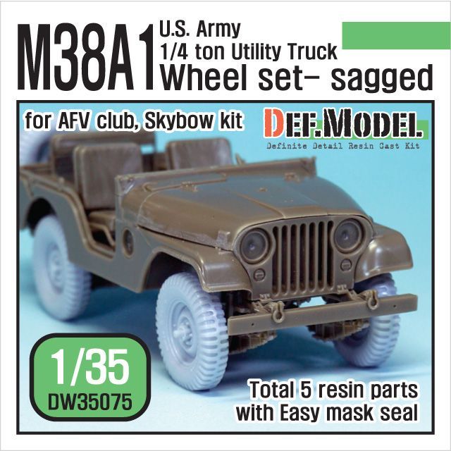 1:35 US M38A1 4X4 truck Sagged Wheel set (for AFV club 1:35 )