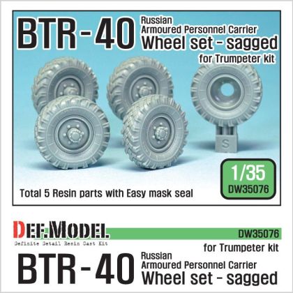 1:35 Russian BTR-40 Sagged Wheel set (for Trumpeter 1:35 )
