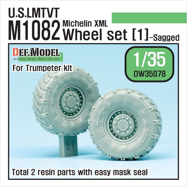 1:35 US M1082 LMTVT Mich. Sagged Wheel set-1 (for Trumpeter 1:35 )