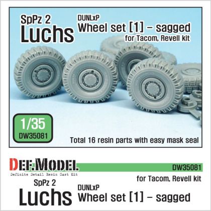 1:35 German Luchs 8X8 Dunlxp Sagged Wheel set-1 (for Tacom/Revell 1:35 )