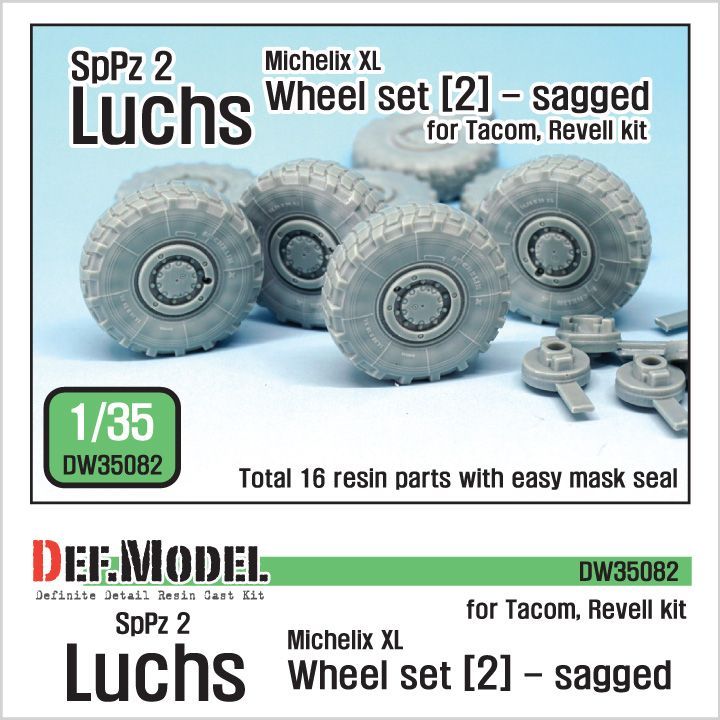 1:35 German Luchs 8X8 Mich.XL Sagged Wheel set-2 (for Tacom/Revell 1:35 )