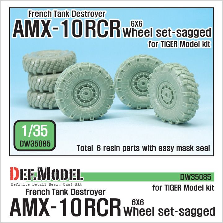 1:35 French AMX-10 RCR Tank Destroyer 6x6 Sagged Wheel set (for Tiger model 1:35 )