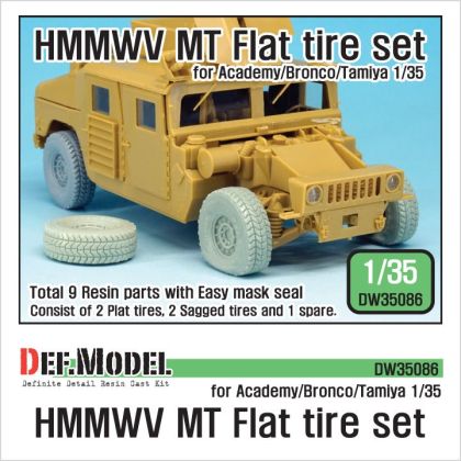 1:35 U.S. HMMWV MT Flat tire set (for Academy/Bronco/Tamiya 1:35