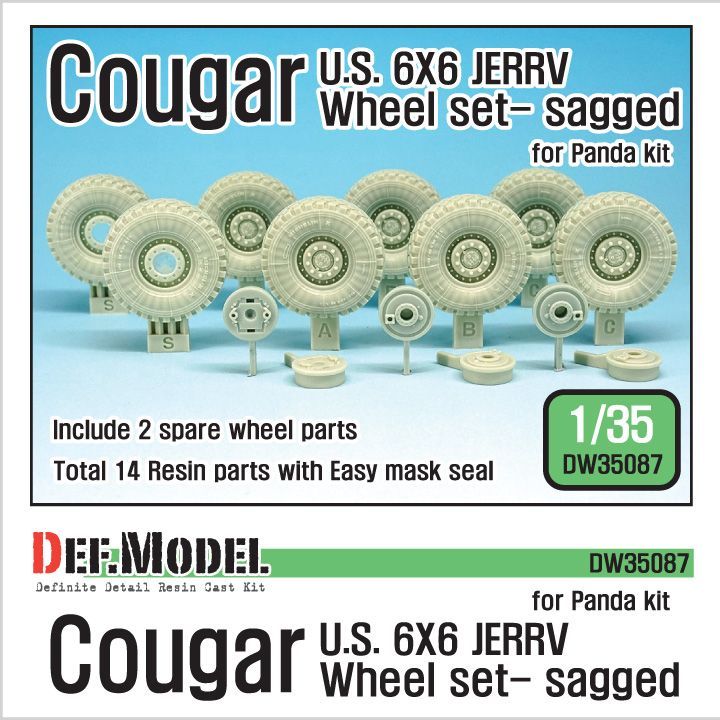 1:35 U.S. Cougar 6X6 JERRV Sagged Wheel set - 2 Spare wheel (for Panda 1:35 )