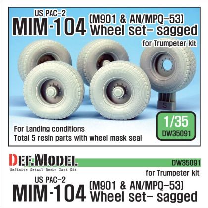 1:35 US MIM-104 M901 & AN/MPQ-53 Wheel set - Sagged (for Trumpeter 1:35 )