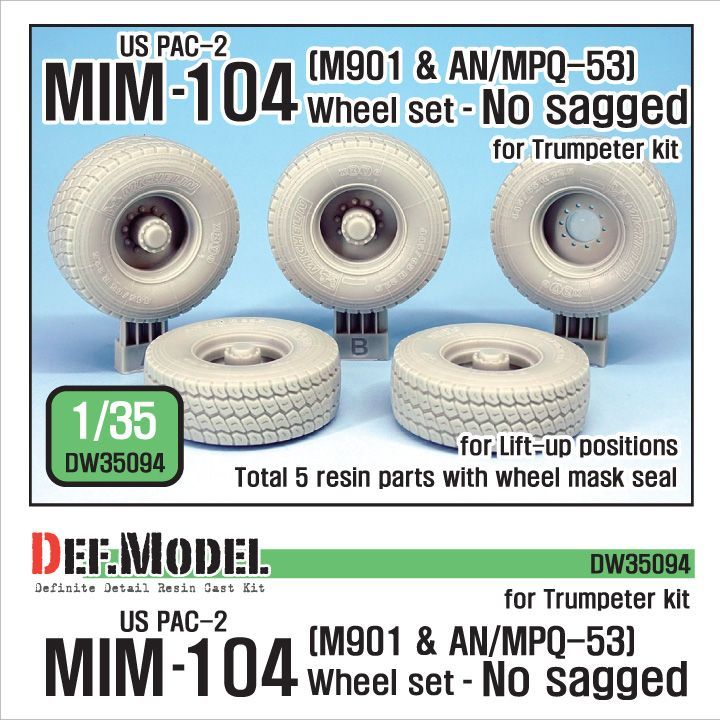 1:35 US MIM-104 M901 & AN/MPQ-53 Wheel set - No sagged (for Trumpeter 1:35 )