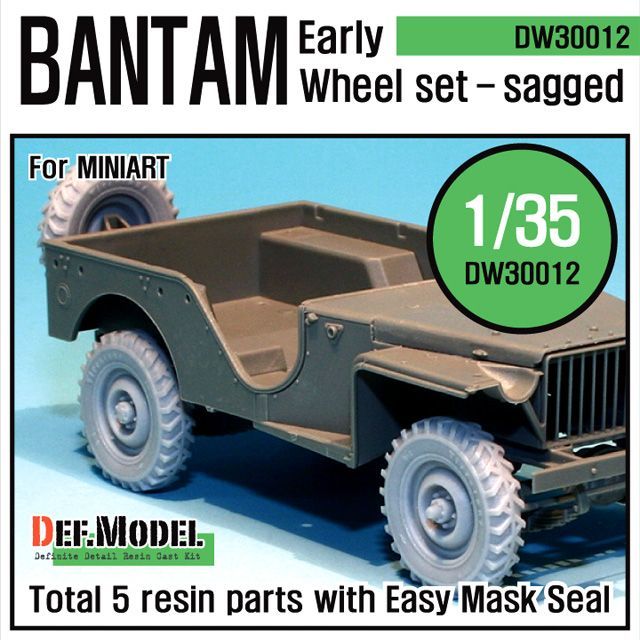 1:35 WW2 U.K. Bantam Early Wheel set (for Miniart 1:35 )