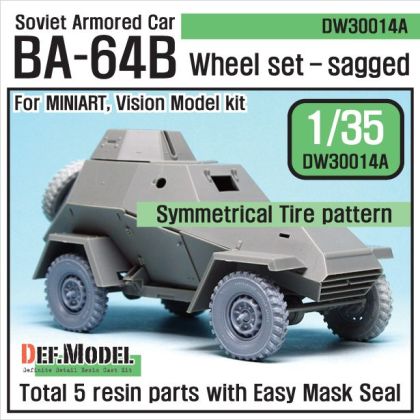 1:35 WW2 Russian BA-64B Armored car Wheel set (for Miniart 1:35 )