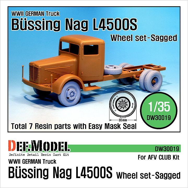1:35 WW2 German Bussing-NAG L4500S Sagged Wheel set (for AFVclub 1:35 )