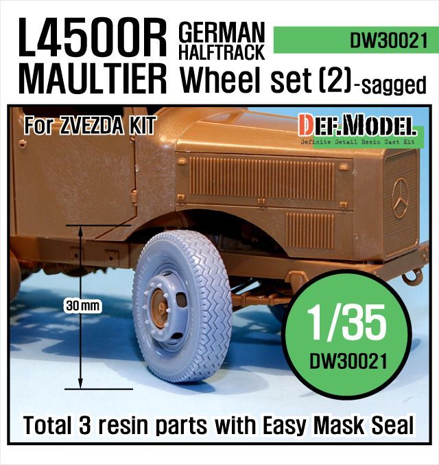 1:35 WW2 German L4500 R Maultier Wheel set 2 (for Zvezda 1:35 )