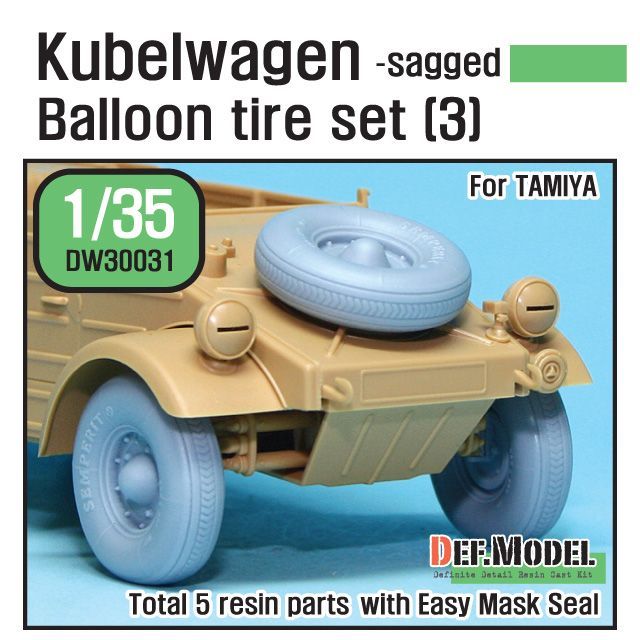 1:35 WW2 German VW Desert type Wheel set 3 (for Tamiya 1:35 )