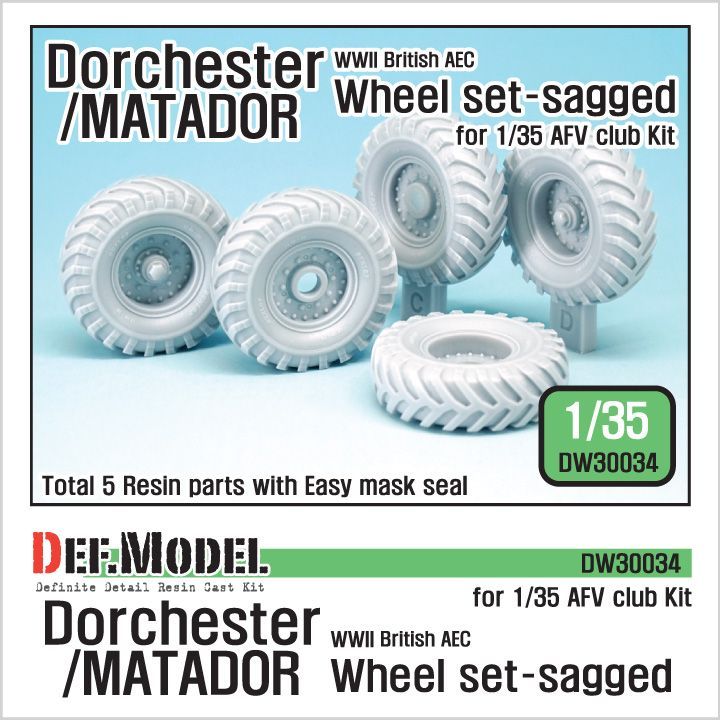 1:35 WW2 British AEC Dochester/Matador Sagged Wheel set ( for AFVclub 1:35 )
