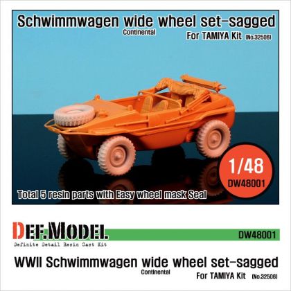 1:48 Schwimmwagen Wide Tire(continental)-Sagged (for Tamiya 1:48 )
