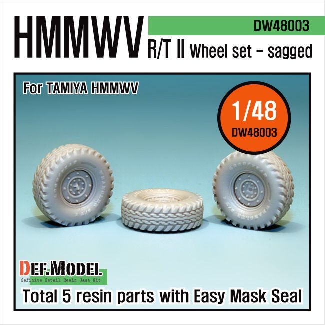 1:48 HMMWV RT/II Sagged Wheel set (for Tamiya 1:48 )