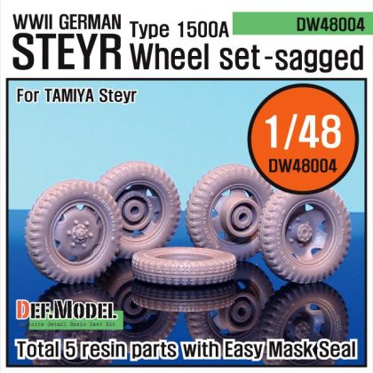 1:48 WW2 German STyre Type 1500A Sagged Wheel set (for Tamiya 1:48 )