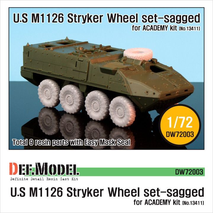 1:72 M1126 Stryker ICV Sagged Wheel set (for Academy 1:72 )
