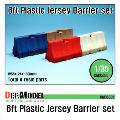 1:35 Modern 6ft Plastic Jersey Barrier set (4 PCS)