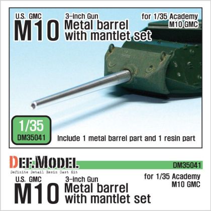 1:35 US M10 3-inch Gun Metal barrel with mantlet set (for Academy 1:35 )