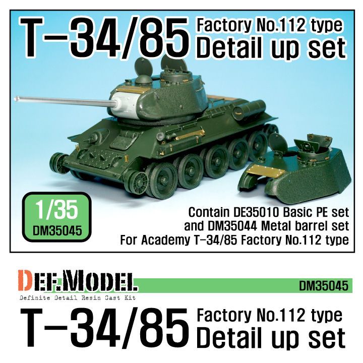 1:35 T-34/85 Factory No.112 Detail up set (for Academy 1:35 )