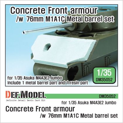 1:35 US M4A3E2 Jumbo Concrete front armour /w M1A1C barrel (for 1:35  Asuka kit)