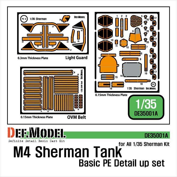 1:35 M4 Sherman PE detail up set
