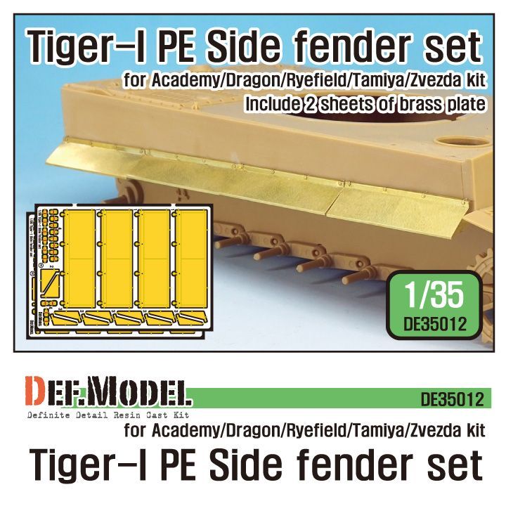 1:35 Tiger-1 PE Side Fenders set (for Academy/Tamiya/Zvezda 1:35 )