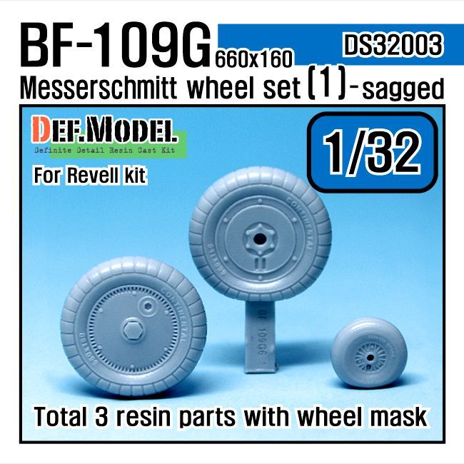 1:32 Bf109G-6 Wheel set 1 (for Revell, ETC 1:32 )