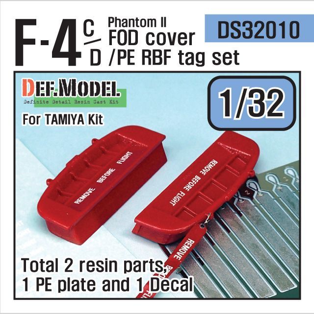 1:32 F-4C/D Phantom II FOD cover + PE RBF tag set (for Tamiya 1:32 )