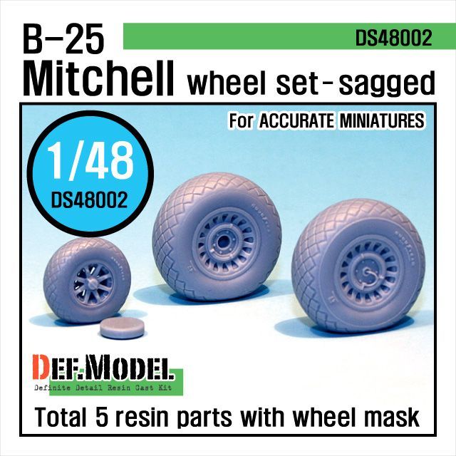 1:48 B-25 Mitchell Wheel set (for Accurate Miniature 1:48 )