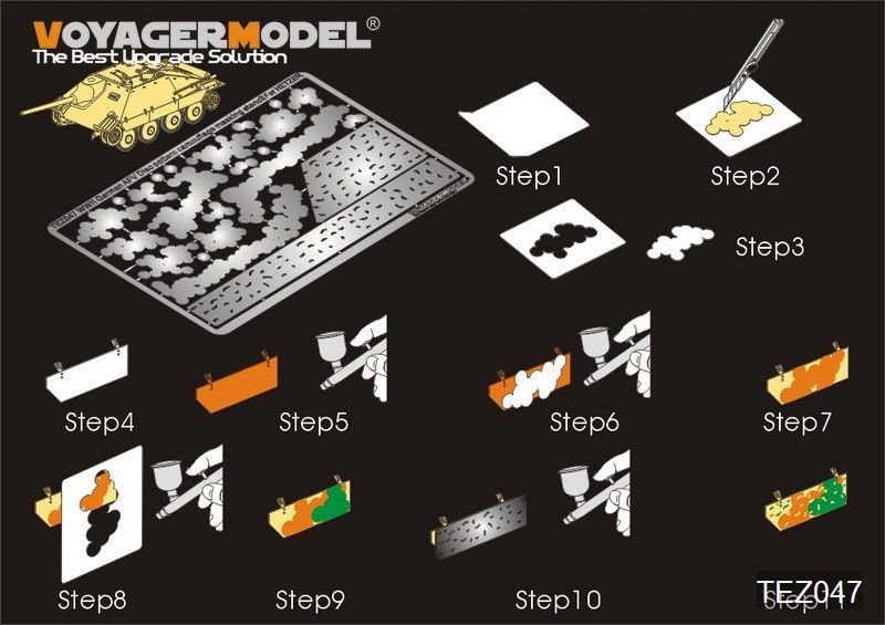 1:35 WWII German AFV Disc pattern camouflage masking stencil 3 (for Hetzer)