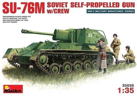 1:35 SU-76M Soviet Self-Propelled Gun w/ crew