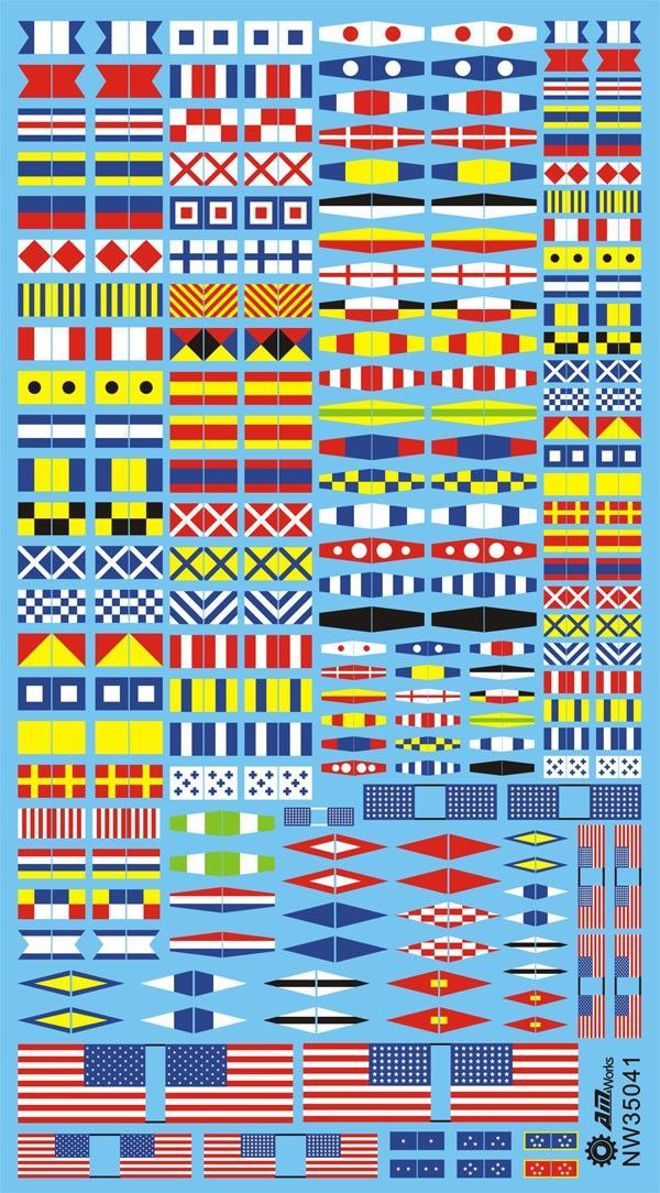 1:350/1:700 US NAVY Flags and Pennants-Small sizes